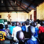 Children watching the cinema in our church